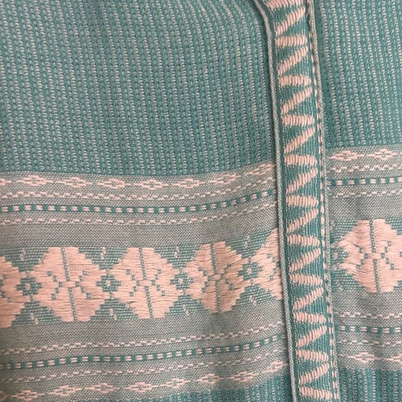 Beautiful Teal and White Patterned Dress - Picture 6 of 8